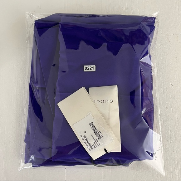 Gucci Cady Crepe GG Belt Buckle Wool Silk Trouser Size 42 NWT Violet Indigo - Picture 6 of 7